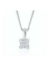 Next The Diamond Store 9K White Gold 0.25ct Lab Diamond Princess Cut Solitaire Necklace- Buy online at McGrocer