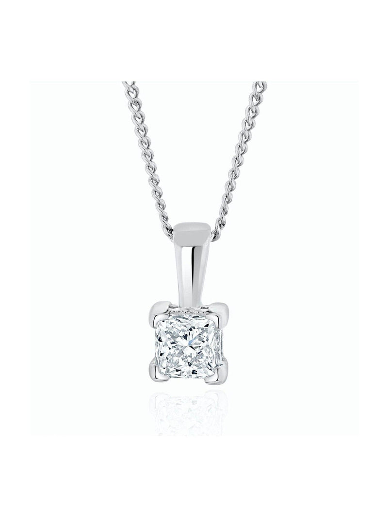 The Diamond Store 0.25ct lab diamond princess cut necklace (British brand)