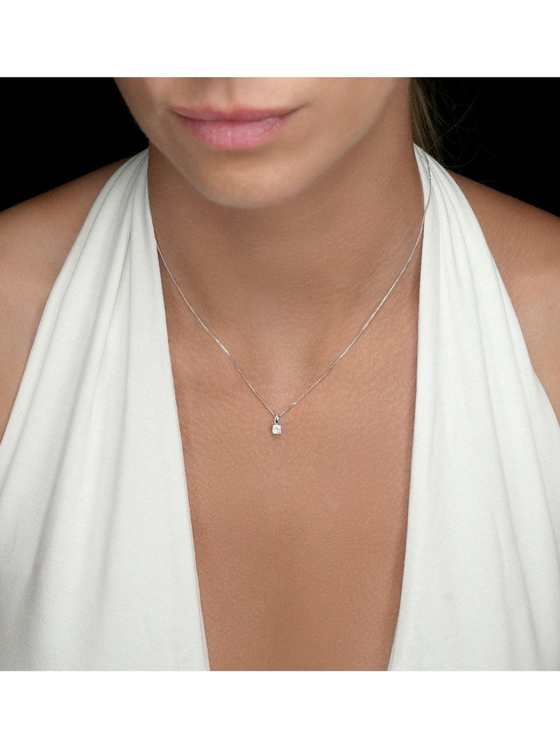 The Diamond Store 0.25ct lab diamond princess cut necklace (British brand)