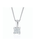 The Diamond Store 0.25ct lab diamond princess cut necklace (British brand)