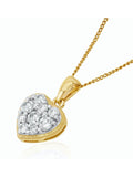 The Diamond Store Heart Pendant Necklace 9K Gold 0.50ct (British brand)