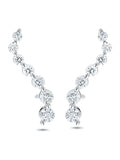 Diamond Store ear climber 9K white gold 0.50ct diamond 17mm - British product