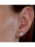 The Diamond Store pearl diamond heart earrings 9K white gold (British brand)