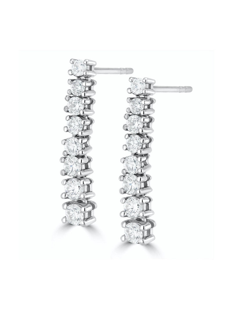 The Diamond Store 9K white gold lab diamond Life Journey drop earrings 1ct (British brand)