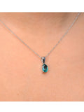 The Diamond Store emerald pendant necklace set 7x5mm (British brand)