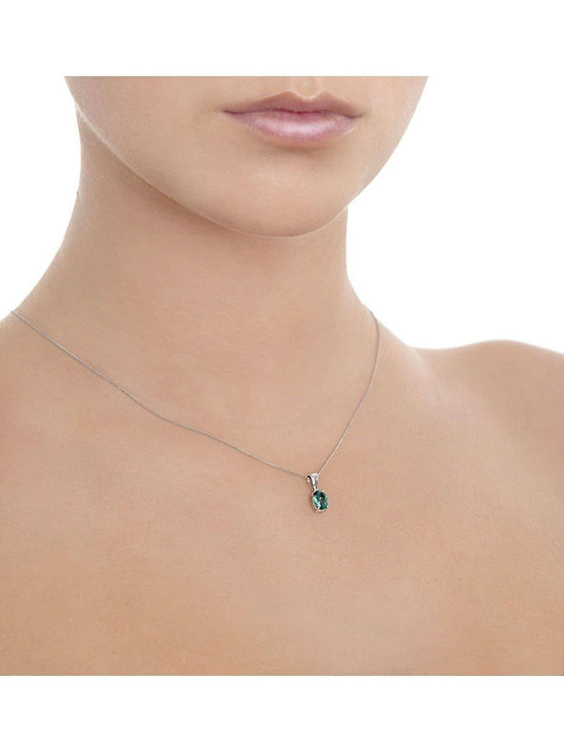 The Diamond Store emerald pendant necklace set 7x5mm (British brand)