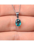 The Diamond Store emerald pendant necklace set 7x5mm (British brand)