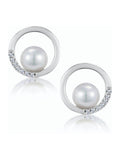 The Diamond Store pearl diamond earrings 9K white gold - British product