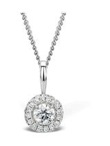 Next The Diamond Store Natural Ella 0.30ct Halo Lab Diamond Pendant in 9K White Gold- Buy online at McGrocer