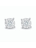 The Diamond Store sterling silver lab diamond stud earrings 5mm 0.10ct - British product