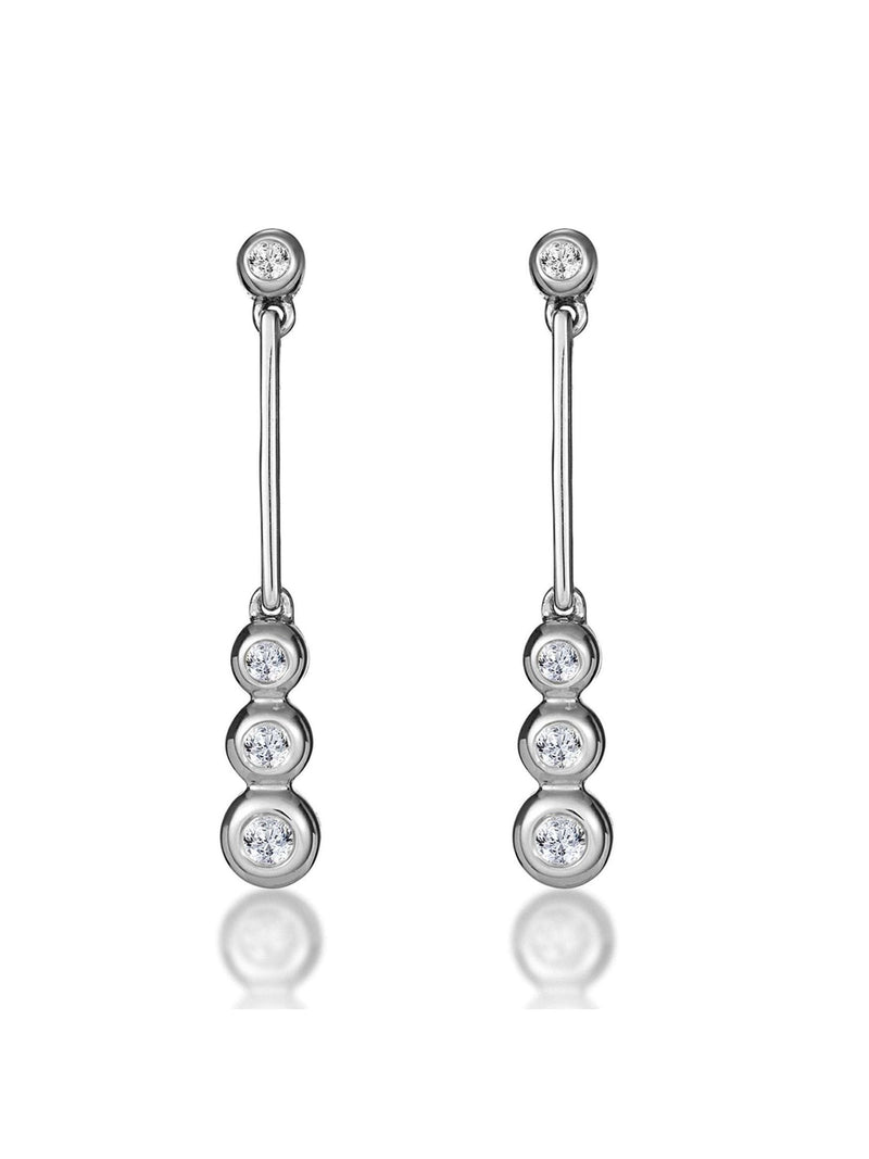 0.12ct Diamond Drop Earrings 9K White Gold