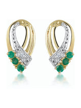 Next The Diamond Store Emerald And Diamond Earrings 8 x 15mm- Buy online at McGrocer