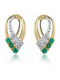 Diamond Store emerald and diamond earrings 8x15mm (British brand)