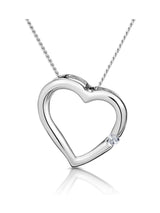 Next The Diamond Store 9K White Gold Diamond Heart Pendant Necklace 13cm- Buy online at McGrocer