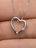 The Diamond Store white gold diamond heart pendant necklace 13cm (British brand)