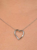 The Diamond Store white gold diamond heart pendant necklace 13cm (British brand)