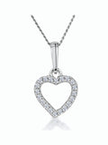 Stellato Diamond Heart Necklace 9K White Gold (British brand)