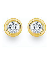 The Diamond Store 9K Gelbgold-Ohrstecker mit Labordiamanten, 5.2 mm