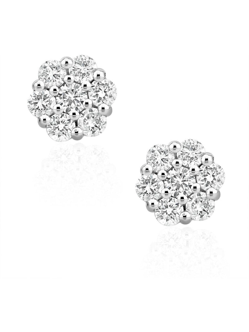 The Diamond Store white gold diamond cluster earrings (British brand)