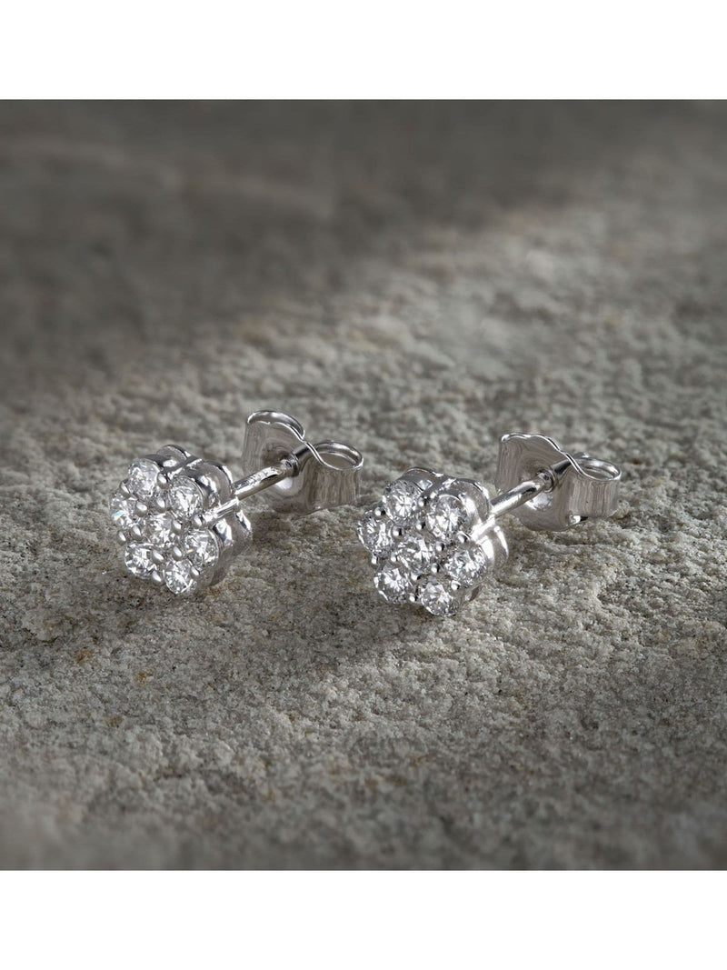 The Diamond Store white gold diamond cluster earrings (British brand)