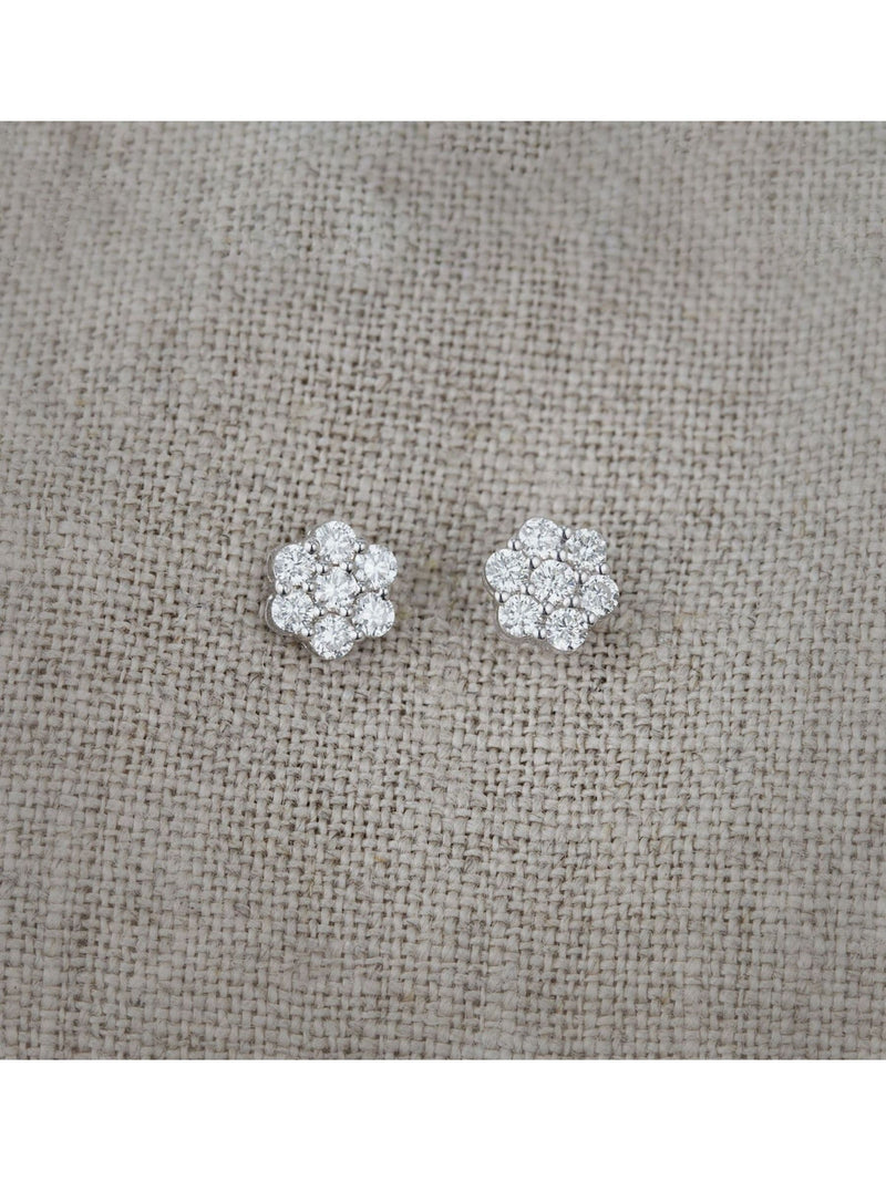 The Diamond Store white gold diamond cluster earrings (British brand)