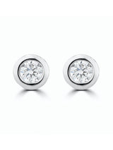 Next The Diamond Store Natural 0.20ct Lab Diamond Rub Over Stud Earrings in 9K White Gold 4.6mm- Buy online at McGrocer