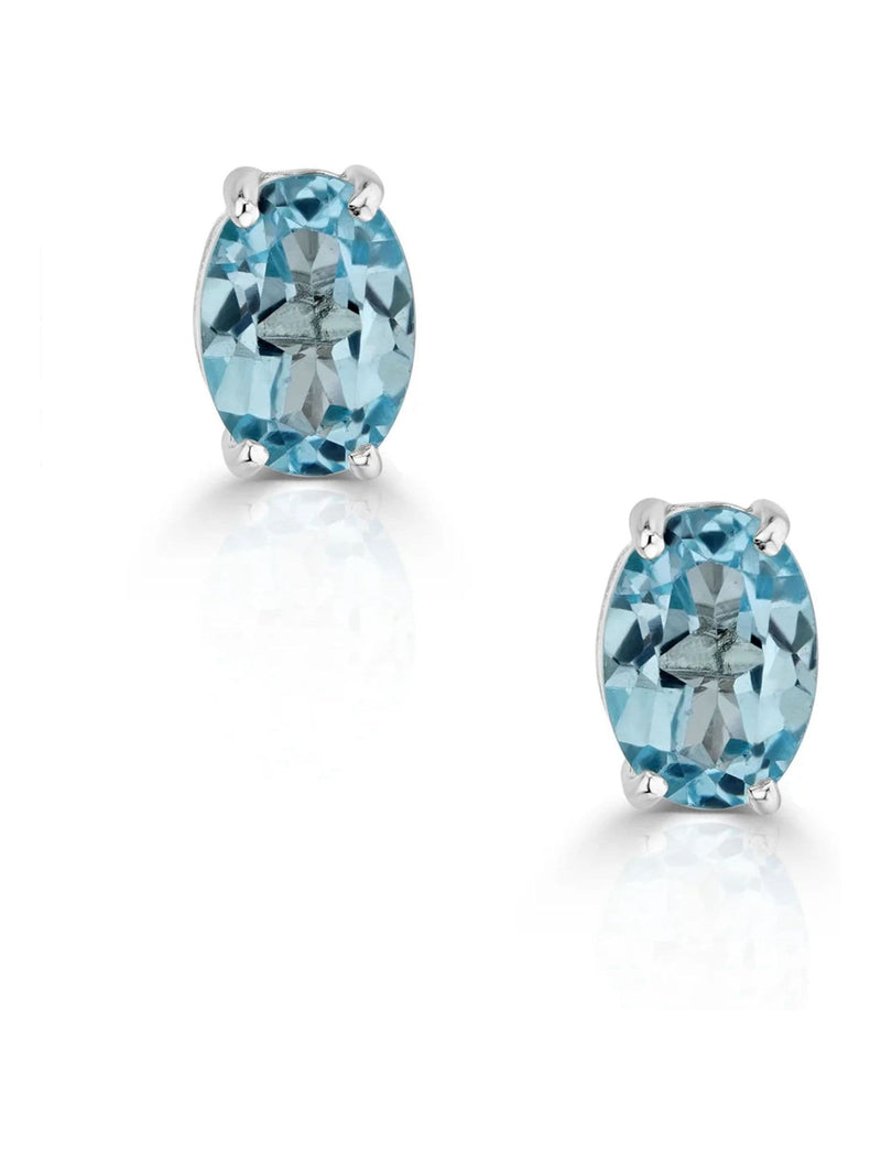 The Diamond Store Blue Topaz earrings 7x5mm (British brand)