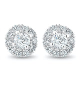 Next The Diamond Store 9K White Gold Halo Lab Diamond Earrings- Buy online at McGrocer