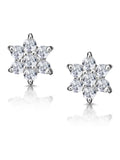 The Diamond Store 9K white gold 0.30ct star cluster earrings 7mm (British brand)