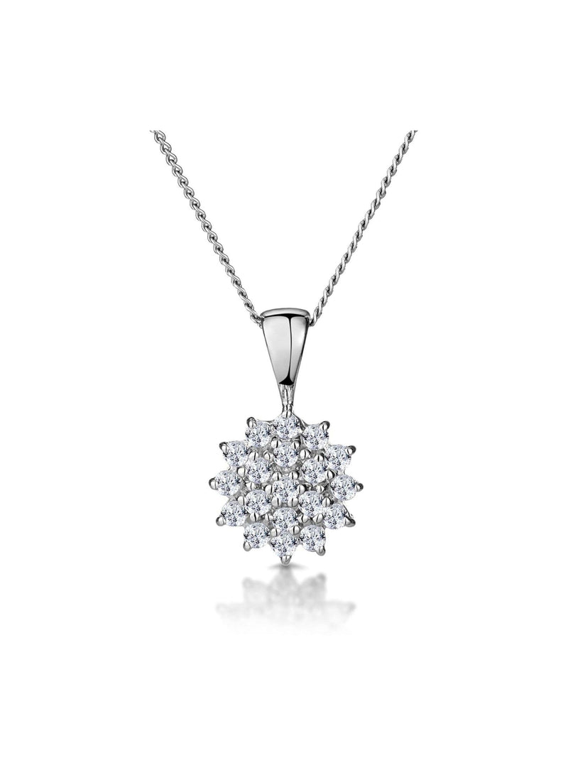 The Diamond Store pendant necklace 9K White Gold diamonds 8mm (British brand)