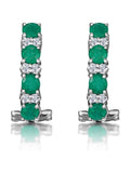 The Diamond Store 9K gold emerald diamond earrings 1.10ct - British product
