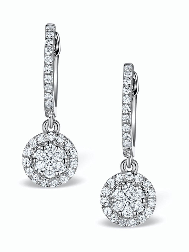 The Diamond Store white gold diamond drop earrings 0.46ct 9K (British brand)