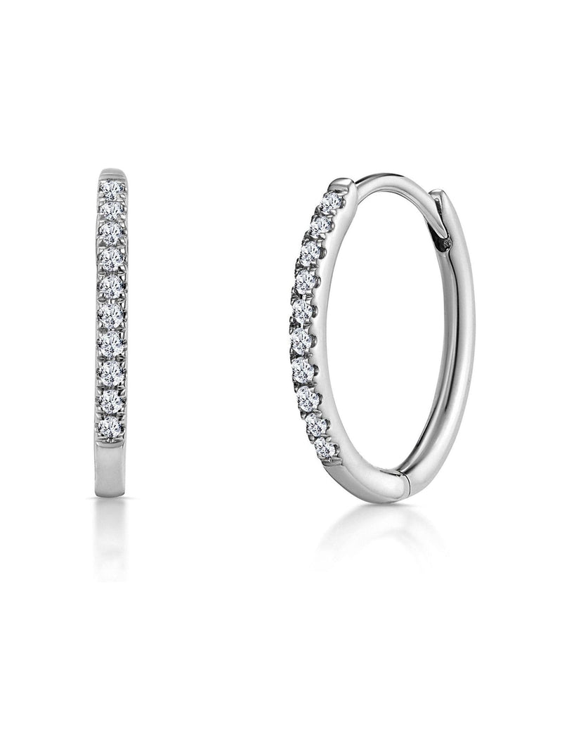 The Diamond Store white gold hoop earrings 13mm (British brand)