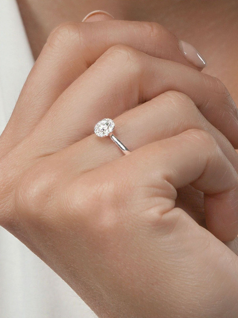 The Diamond Store lab diamond halo ring 9K White 0.25ct (British brand)