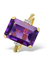 Next The Diamond Store Yellow Gold Amethyst and Diamond Ring- Buy online at McGrocer