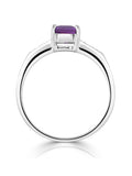 The Diamond Store 9K white gold amethyst diamond ring 0.63ct, UK version