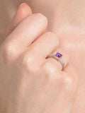 The Diamond Store 9K white gold amethyst diamond ring 0.63ct, UK version