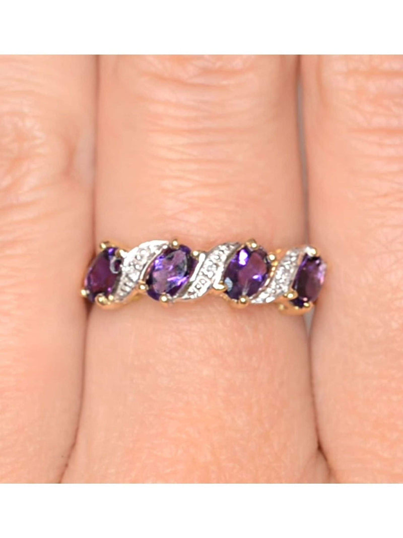 The Diamond Store amethyst diamond ring 0.74ct (British brand)