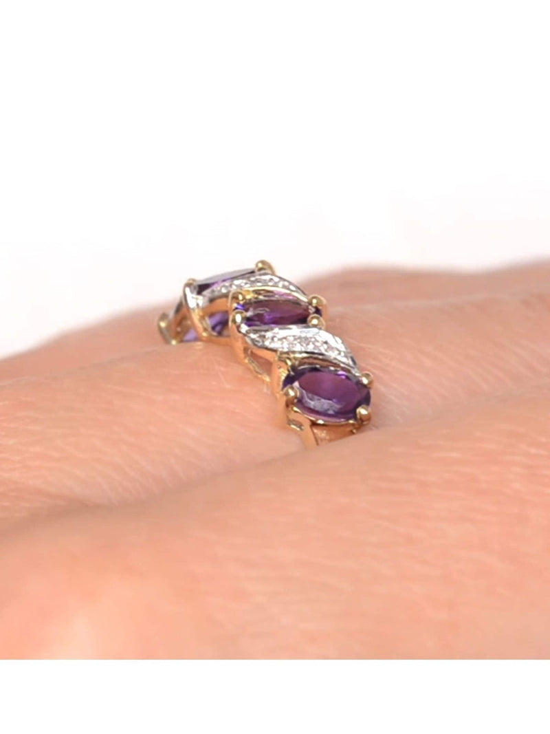 The Diamond Store amethyst diamond ring 0.74ct (British brand)