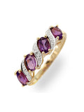 The Diamond Store amethyst diamond ring 0.74ct (British brand)