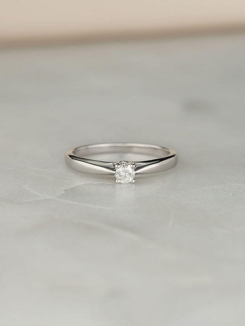 The Diamond Store 9K White Gold Tapered Design 0.15ct H/Si Lab Diamond Engagement Ring