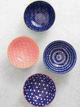 Next Kitchencraft Blue Patterned Ceramic Cereal Bowls Set of 4- Buy online at McGrocer