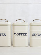 Next Kitchencraft Cream Vintage-Style Coffee, Sugar and Tea Storage Canisters 3-Piece Set- Buy online at McGrocer