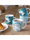 Kitchencraft green exotic bird colourful ceramic mugs 425ml, UK version