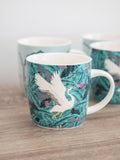 Kitchencraft green exotic bird colourful ceramic mugs 425ml, UK version