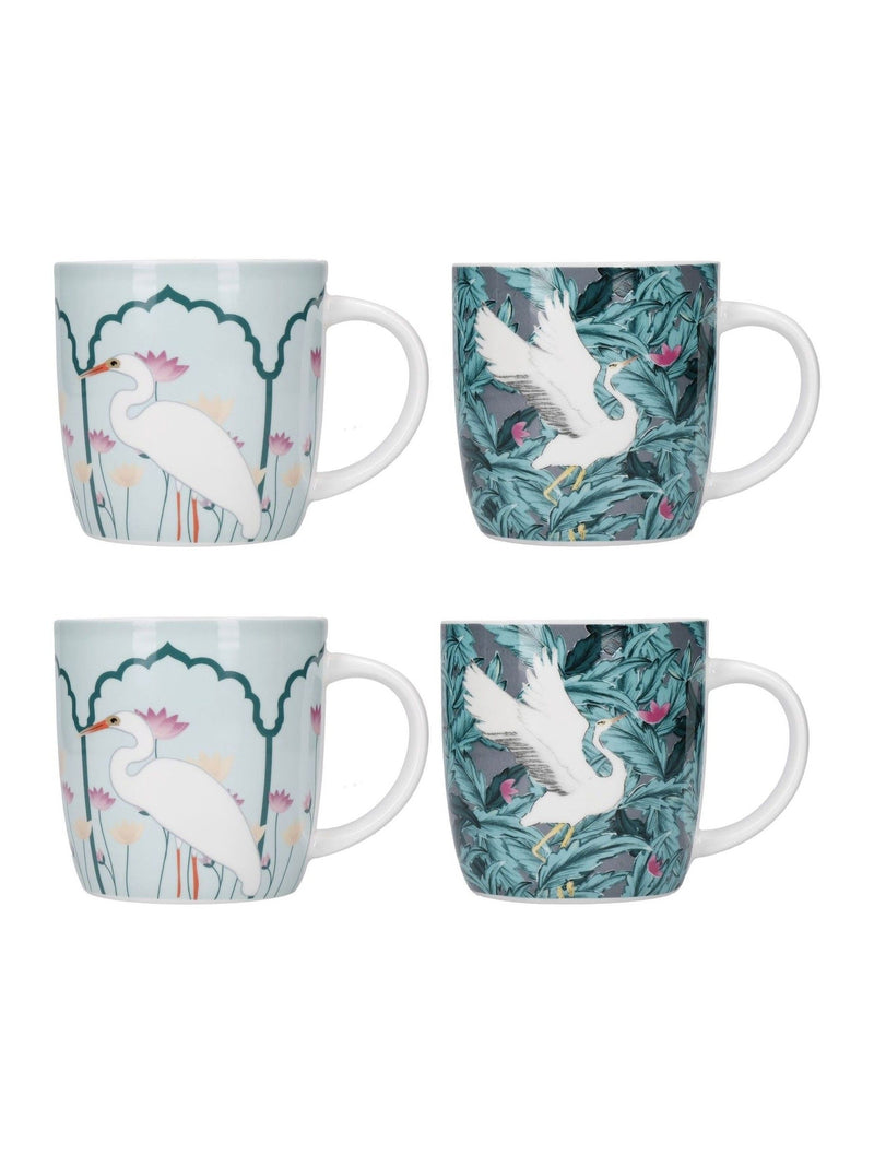 Kitchencraft green exotic bird colourful ceramic mugs 425ml, UK version