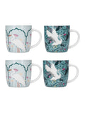 Kitchencraft green exotic bird colourful ceramic mugs 425ml, UK version