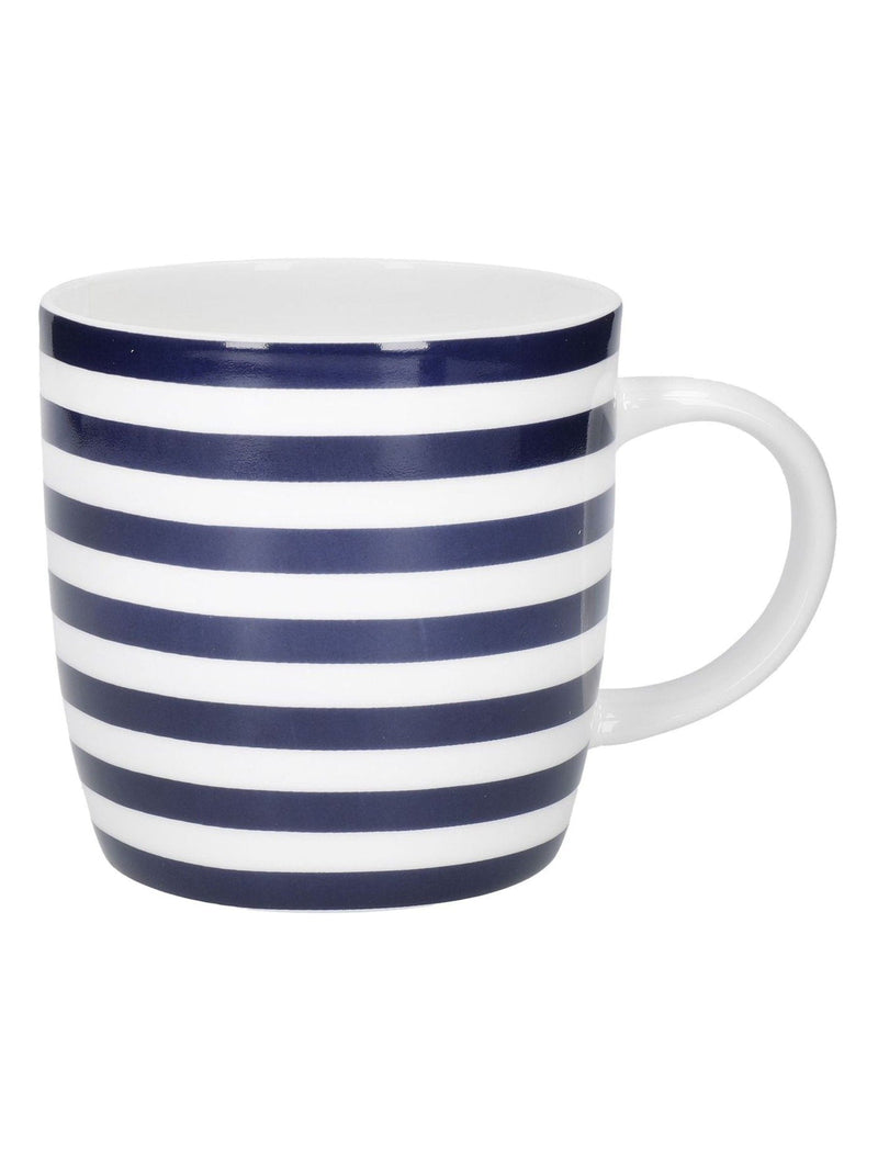 Kitchencraft blue striped ceramic mugs set of 4 425ml, UK version