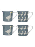 KitchenCraft grey goose bone china mugs 300ml set, UK version