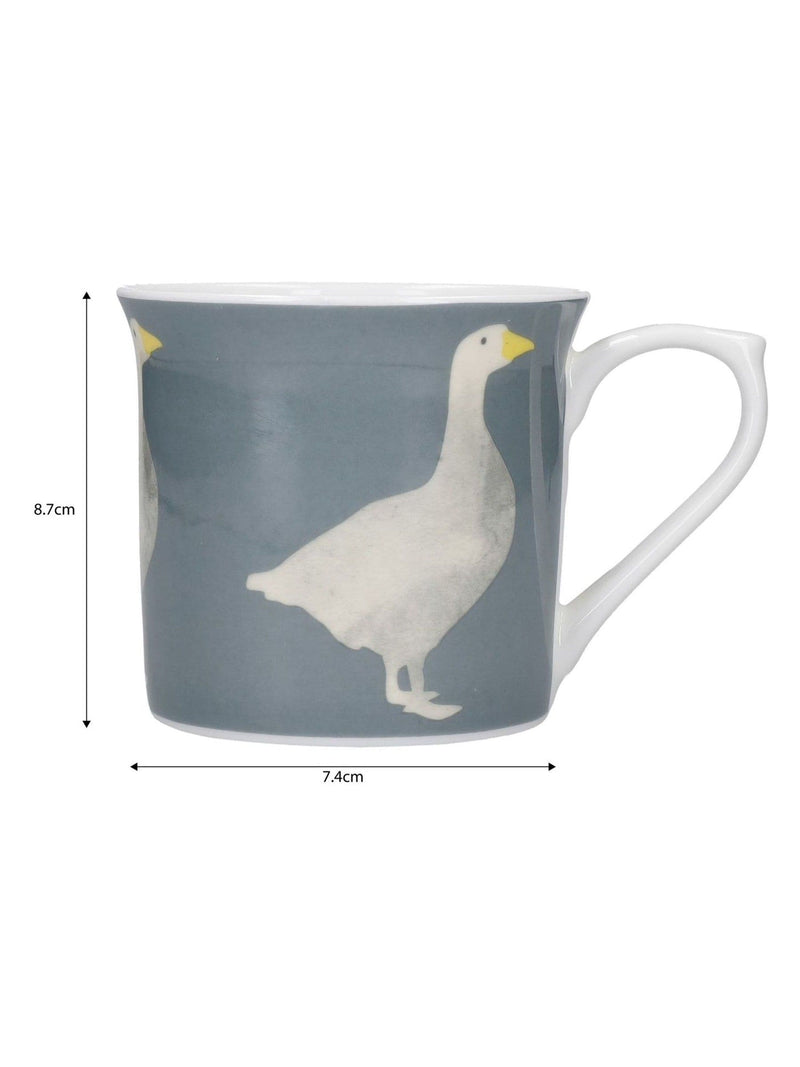 KitchenCraft grey goose bone china mugs 300ml set, UK version
